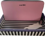 Marc Tetro Black Tuxedo Cat‎ Zip Around Long Wallet Pink Saffiano Pop Art NIB Photo 0