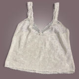 Elegant Cream Lace Camisole Top with Floral Pattern Photo 0