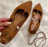 Tan Pointed toe lace up Photo 0