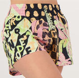 adidas+ Farm Rio Neon Multi Print Athletic Shorts. Black, Pink, Peach & Green Photo 0