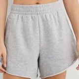 Aerie High Rise Cutoff Sweat Lounge Shorts Gray Large Photo 0
