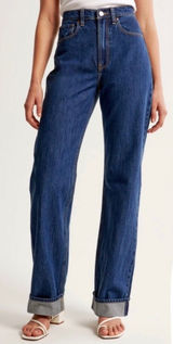 NEW Abercrombie & Fitch The Loose Cuff High Rise Jeans Size 26 – Medium Wash Photo 0