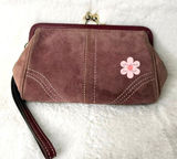 y2k Coach Vintage Plum Kisslock Wristlet Photo 0