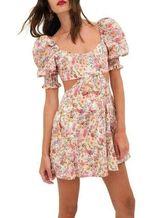 For Love & Lemons Floral Mushroom Print Arya Mini Dress Women’s US XS Photo 0