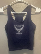 University Cheer Air Force Athletic Crop Tank Top Navy Practice Flawed Photo 0