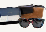 Gucci GG0327S Rainbow Glitter Sunglasses Black Cat Eye New Full Set Box Photo 0