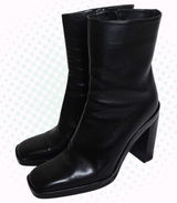 Vintage Tom Ford Gucci Black Square Toe Platform Heel Boots Size 8.5 (w/ OG Box) Photo 0