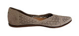 TOMS Jutti‎ Suede Perforated Laser Cut Pointed Toe Flats Taupe 8W Photo 0
