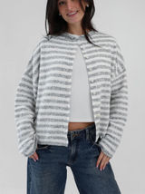 Grey Bandit Phoebe Cardigan Brown Stripe Photo 0