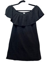 Aerie Black Dress Off Shoulder Ruffle Lined Casual XXS‎ Gauze Mini Dress Photo 0