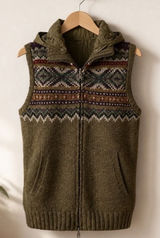 Lauren Ralph Lauren M Fair Isle Sweater Vest Hooded Full Zip Cabin Boho Gorpcore Photo 0