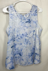 NWOT Violet & Claire women’s bluish purple white print‎ sleeveless blouse top M Photo 0