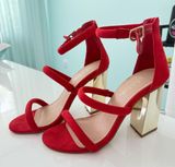 Bella Marie Red and Gold Heels Photo 0