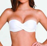 White Bandeau Twist Bikini Top Photo 0