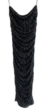 Steve Madden Mesh Tube Dress Army Green Leopard Print Ruched Midi DP28483F ‎ M Photo 0