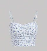SHEIN MOD Ditsy Floral Print Ruched Cami Top Photo 0