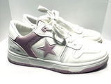 VINTAGE HAVANA Women’s Fashion Sneakers Leather white & Pink Star 7.5 Photo 0