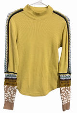 Free People Switch It Up Thermal Top Yellow Women's Size Medium Photo 0