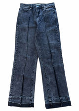 Habitual Seamed Wide Leg High Rise Acid Washed Jeans Photo 0