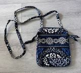 Vera Bradley Canterberry Cobalt Mini Hipster Quilted Cotton Crossbody Bag Photo 0