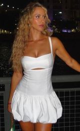 Zara mini dress balloon cut out Elegant off White Sleeveless Dress Photo 0