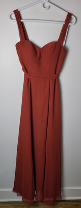 Azazie Sz A0 Terracotta Rust Chiffon Sweetheart Bridesmaid Gown Dress Formal Photo 0