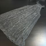Nine West Mock Neck Swing Mini Dress Mineral Black‎ Silver Lurex XS WW23Y053RS1 Photo 0