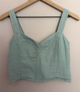 Abercrombie & Fitch Mint Ruched Sweetheart Crop Top Medium Photo 0