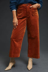 Maeve by Anthropologie The Colette Corduroy Wide Leg Pants Bronze 29 NEW Photo 0