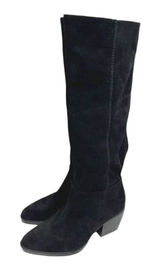 Naturalizer Fae Women Size‎ 5 Suede Black High Knee Heeled Boots Photo 0