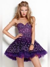 Jovani Purple Leopard Sequin Babydoll Prom Homecoming Y2K Dress Size 2 Photo 0
