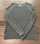 Old Navy Women’s Small Green Chunky Knit Crewneck Sweater Pullover Photo 0