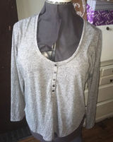 Victoria’s Secret grey Henley long sleeve shirt Photo 0