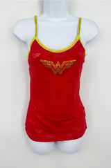 American Vintage Y2K Red Wonder Women Camisole Tank Top Size Medium Rhinestone Photo 0