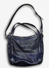 Lauren Ralph Lauren Black Pebbled Leather Hobo Bag Y2K Crossbody Shoulder Bag Photo 0
