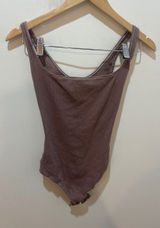 Skims Ribbed Bodysuit Mauve Dusty Rose Scoop Neck Sleeveless Womens Size M Photo 0