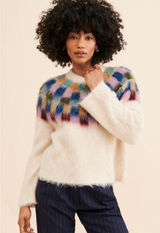 Madewell Sorenna Brushed Checkerboard Sweater in Size Medium - C71-014 Photo 0