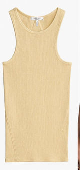 Rag & Bone Essential Rib Knit Tank Top Organic Pima Cotton Butter Yellow M $95 Photo 0