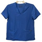 Women's FIGS Casma Scrub‎ Top Shirt Ceil Blue Medium Medical Healthcare Nurse Photo 0