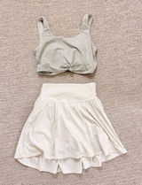 Gilly Hicks 2 Pcs‎ Sport Bra & Skirts Set Gym Working Out Tennis Pickleball XS/S Photo 0