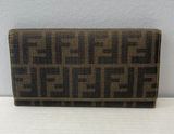 Fendi Tobacco/Yellow Zucca Coated Canvas & Leather Long Wallet - Preowned Photo 0