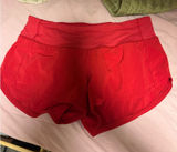 Lululemon Low-Rise 2.5" Dark Red Speed Up Lined Shorts Photo 0