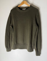 Alex Mill Olive Green Merino Wool Cotton Shaker Stitch Crewneck Sweater Large Photo 0