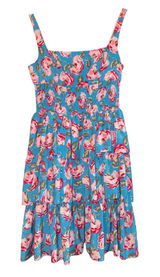 Betsey Johnson Tiered Floral Dress‎ Women's 6 Smocked Summer Wedding Event Prom Photo 0