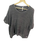 Miilla Womens S Sweater Gray Short‎ Sleeved Crochet Lightweight Open Knit Casual Photo 0
