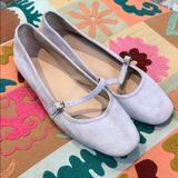 Cole Haan Lavender Suede Mary Jane Flats fairy girlhoodcore Gold Buckles 8.5 Photo 0