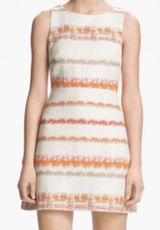 ALICE + OLIVIA Women's Ivory Orange Gray Textured Sleeveless Sheath Mini Dress 2 Photo 0