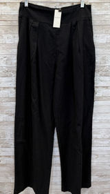 NWT Abercrombie‎ & Fitch Womens M (Long) Pants Black Wide Leg Linen Blend NEW Photo 0