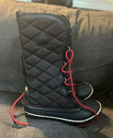 Sorel Black Quilted Boots with Red Laces Photo 0