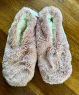 New Blush Pink Faux Fur Slippers Sherpa‎ Lined Cozy House Shoes Womens Lg Photo 0